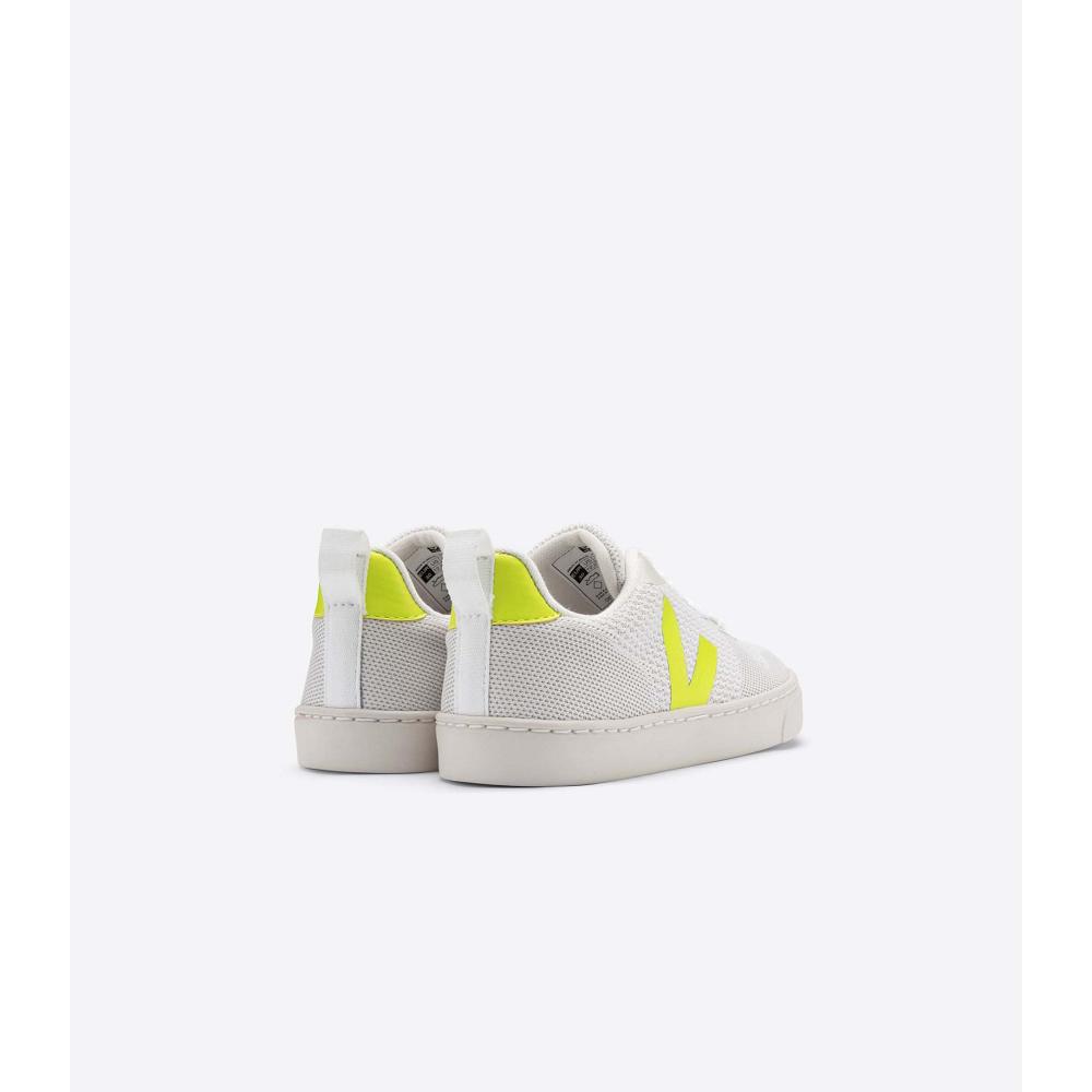 Veja V-10 MALHA BRANCO ALUMINIO Sko Barn White/Green | NO 794NWY